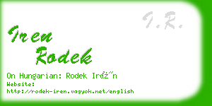 iren rodek business card